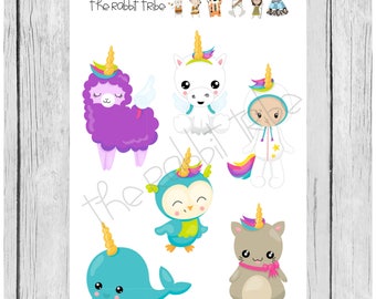 Mini Sticker Sheet - I want to be a unicorn - planner stickers