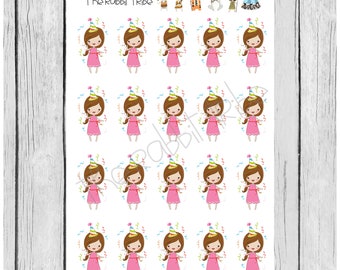 Mini Sticker Sheet - mini girls party - planner stickers