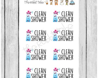 Mini Sticker Sheet - clean shower - planner stickers