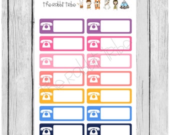 Mini sticker sheet - telephone jot it boxes - planner stickers