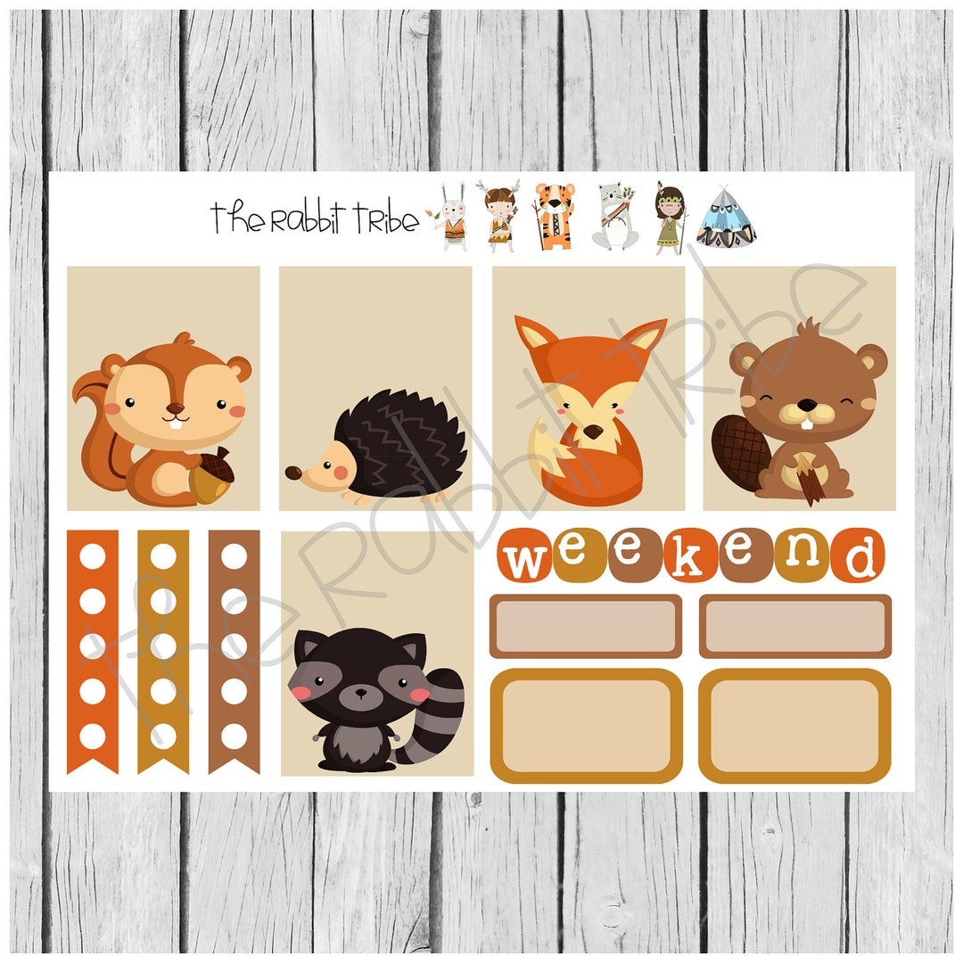 Weekly Sticker Set - Forest Cuties - Planner Stickers - Etsy
