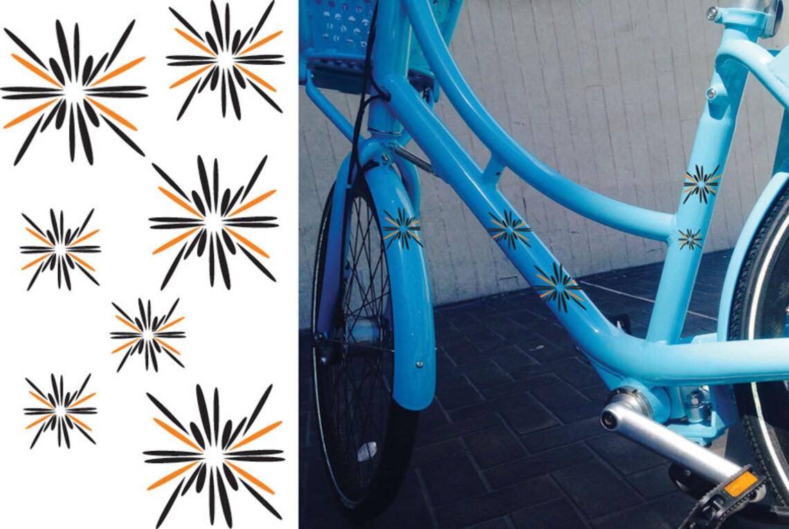 FUN STICKERS flowers bicycle decoration bike decals Etsy