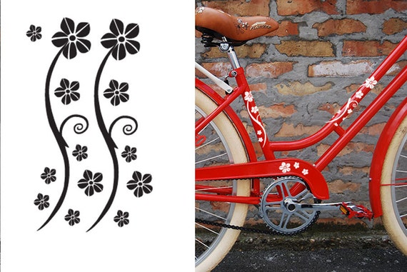 Adesivi Divertenti Fiori Bicicletta Decalcomanie Per Bici Etsy