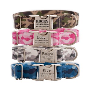 Personalized Camouflage Dog Collar for Boy and Girl Dogs