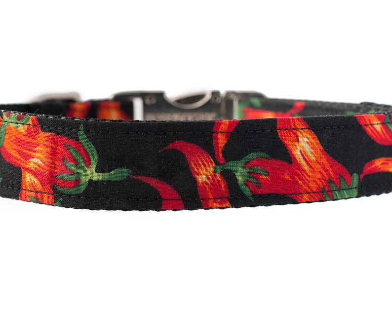 Hot Chili Pepper Dog Collar Fun Black and Red Dog Collar for Etsy