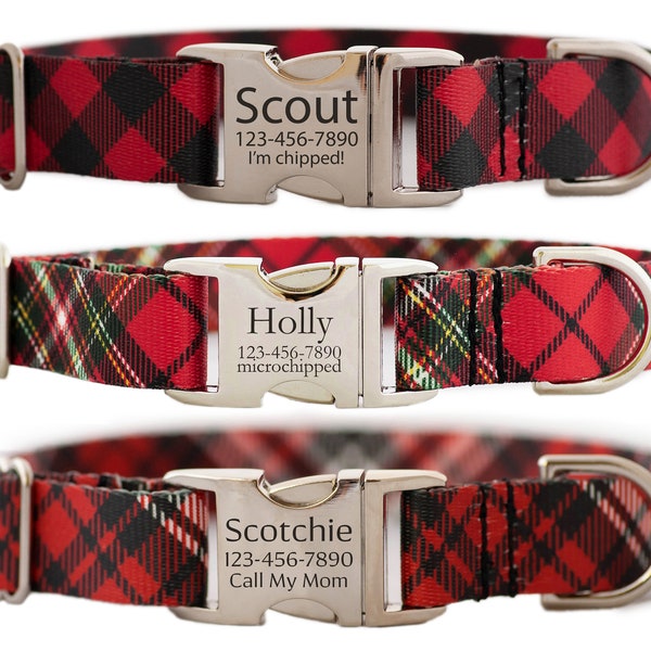 Plaid Dog Collar Etsy