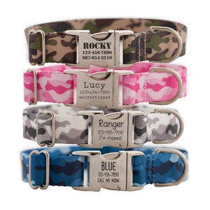 Personalized Camouflage Dog Collar for Boy and Girl Dogs