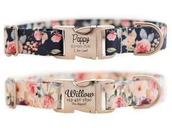Watercolor Floral Dog Collar for Girls | Etsy