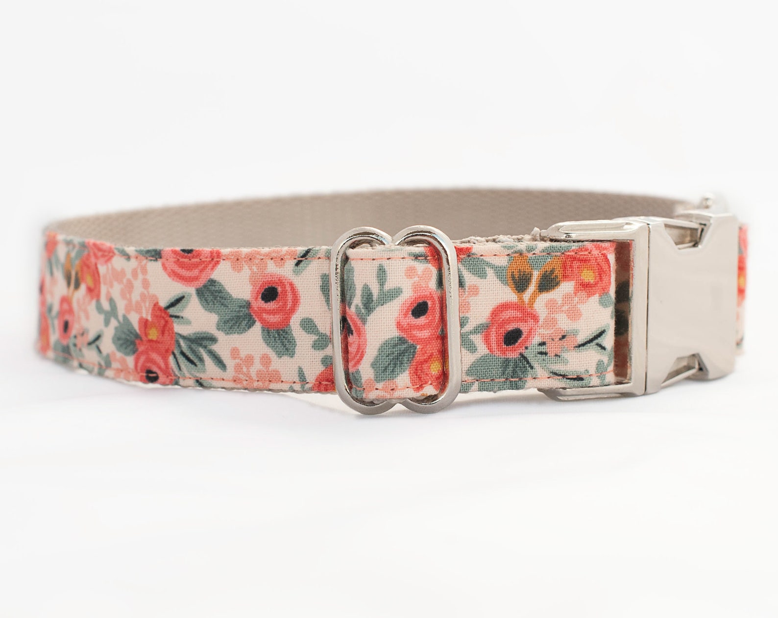 Peach Dog Collar for Girls Rose Dog Collar Floral Dog Etsy