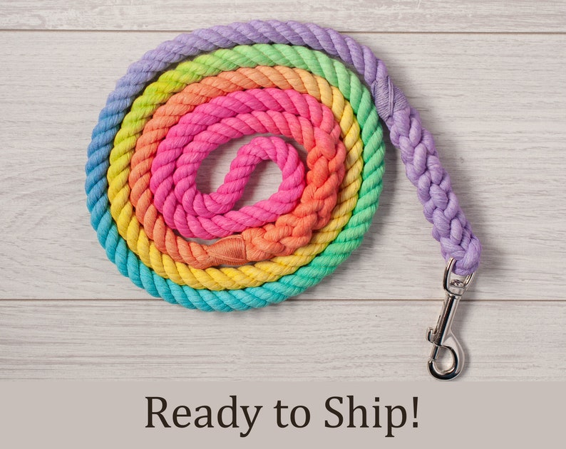 OMBRE Rope Dog Lead in Rainbow style OMBRE Rope Dog Lead in Rainbow style