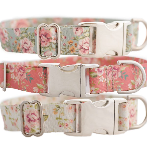 Vintage Roses Dog Collar for Girls