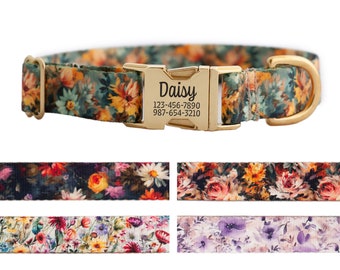 Wildflowers Personalized Dog Collar for Girls