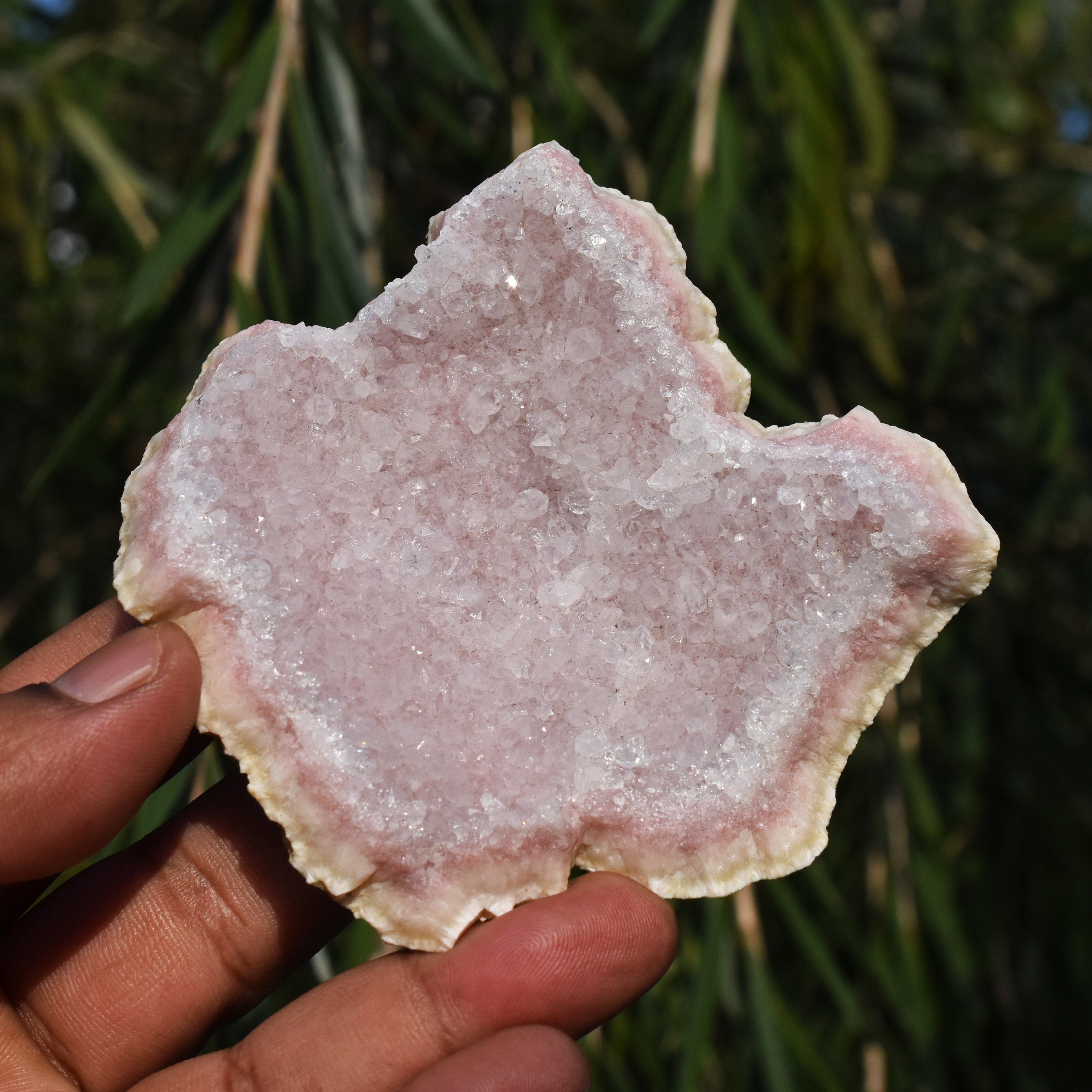 ROSE QUARTZ Sparkling Druzy Geode Crystal Cluster from INDIA. | Etsy