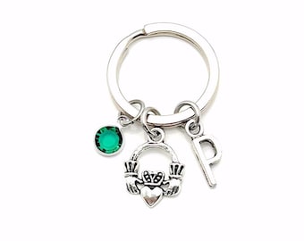 Claddagh Keychain, Claddagh Keyring, Claddagh Key Chain, Wedding Gift for Husband, Wife, men, women