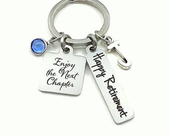 Retirement Gift for her Keychain,  Enjoy the next chapter Key Chain, Present for coworker Keyring, co-worker boss him her men women