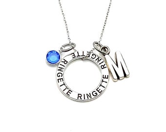Ringette Gift, Ringette Player Necklace, 16" Girl's Ringette Jewelry, Gift for Fellow Teammate, Daughter, Niece, BFF, Granddaughter Present