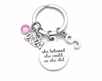 2024 Gift for Job Promotion Keychain, New Career Key Chain, She believed she could so she did can Stainless steel Canadian Seller Shop Etsy