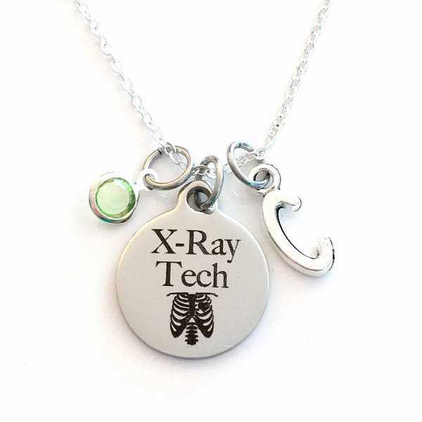 X-Ray Tech Necklace, Gift for Xray Technician Jewelry, CT Tech Scan, CAT Radiology Technologist Graduation Birthday Present her him her