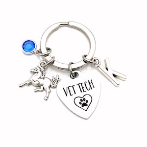 Veterinary Technician Gift, Vet Tech Keychain, Vet Tech Present, Large or small animal Vet Clinic Key Chain, Equine Doctor Assistant Present