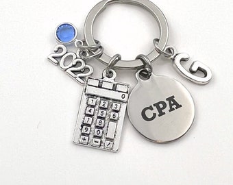 2022 Graduation Gift for Accountant / Retirement CPA Key chain / Chartered Professional Accountant Present / Calculator Keychain CPA present