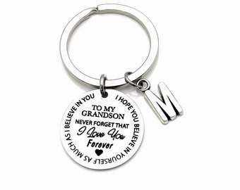 Graduation Gift for Grandson / Groom on Wedding Day / To My Grandson, Never forget that I love you Keychain, Wedding Gift from Grandmother