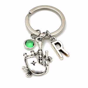 Bagpipe Keychain, Gift for Bagpipe Player Key Chain, Music Teacher Gift, Highland Music Keyring, Irish, Scottish, Scotland, or Celtic Music