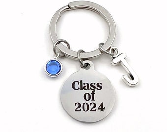 Class of 2024 Key Chain, or 2022 2023 2025, Grad KeyChain, Gift for Graduate Present, Graduation Keyring, High School College University