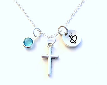 Religious Gifts, Small Cross Necklace, Religious Jewelry, Religion Gift For Her, Confirmation Gift, First Communion Gift, Baptism Present