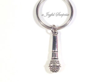 Performer's Keychain  Microphone Key chain, Singers Keyring, Comedy Club Theater Keyring, Gift for speaker music Jewelry Purse charm Planner