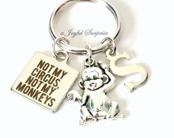 Gift for Coworker Present, Not my Circus, Not my Monkeys Keychain, keyring, Custom Funny Gift for Boss, proverb saying Key Chain her him men