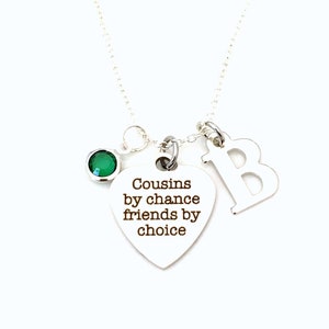 Collar de primos, joyería de plata para primos, regalo de primos por casualidad, amigos por elección, regalo para el mejor amigo, hombres o mujeres