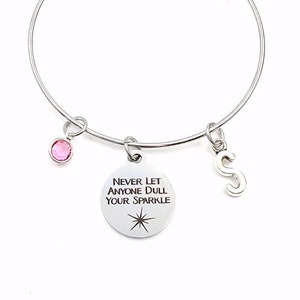 Cadeaux pour adolescentes, cadeau pour préadolescentes, ne laissez personne ternir l'éclat de vos bijoux, cadeau de bracelet à breloques pour adolescente, acier inoxydable 60 mm