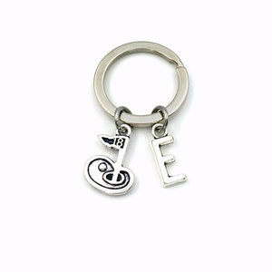 Llavero de golf, llavero de golfista, regalo para papá y mamá, llavero con bandera de golf, dije de entrenador de golf para hombre, etiqueta de equipaje con letra inicial para mujer