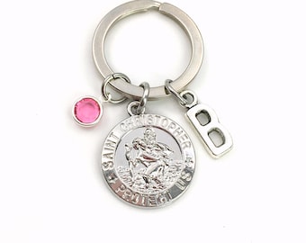 St Christopher Keyring / Gift for New Driver Key Chain / Saint Christopher Keychain / Present for Safe Travel / Religious men women her him