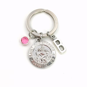St Christopher Keyring / Gift for New Driver Key Chain / Saint Christopher Keychain / Present for Safe Travel / Religious men women her him