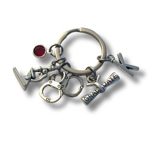 Gift for Criminology Graduation Key Chain / Criminologist KeyChain / Forensic Scientist Graduate Keyring, Crime Scene Detective Grad Present