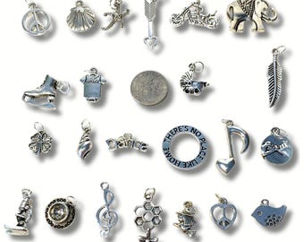 Silber Charm, Fügen Sie JEDEN Charm aus meinem Shop zu Ihrem Kauf hinzu, oder für Halskette, Schlüsselbund, Armband