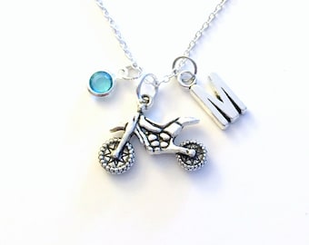Collar de moto de cross, joyería de motocicleta, regalo para motociclista, dije de motocross, regalo de motocicleta, novio, novia, hijo, hija