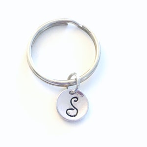 Llavero con cualquier letra, llavero con inicial, llavero personalizado de regalo de su elección, plata A B C D E F G H I J K L M N O P Q R S T U V W X Y Z