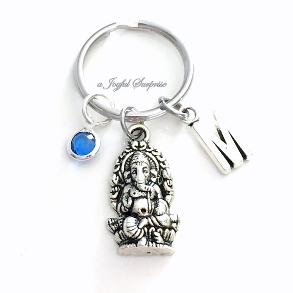 Ganesha KeyChain, Hindu God key chain, Good Luck Keyring, Gift for BFF, remover of obstacles present, Buddha Ganesh charm, Christmas friend