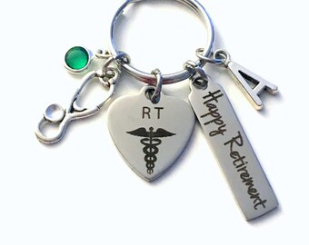 Respiratory Therapist Retirement Present, RT Therapy Keychain, Gift for Women Men Retire Key Chain Keyring him her Personalized Custom