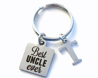 Gift for Uncle Keychain / Best Uncle Ever Key Chain / Brother Keyring / Birthday present from Niece Nephew Goddaughter Godson him Funcle
