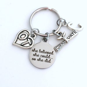 Gift for Occupational Therapist, 2024 OT Graduation Key Chain charm Graduate OT Keyring She Believed She Could Keychain Initial Men Man