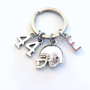 Porte-clés avec numéro de maillot de football, porte-clés pour casque, cadeau pour joueur, hockey, football, softball, ringuette breloque porte-clés 1 2 3 4 5 6 7 8 9 44