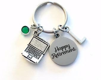 Retirement Gift for Computer Technician Keychain, Software Design Key chain, laptop present keyring, Investment assistant, business boss