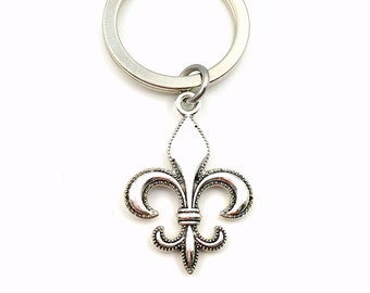 Fleur De Lis Key Chain, Fleur De Lys KeyChain, Fleur De Lis Best Friends Keyring, New Orleans Gift, French Flower Present, Acadian Louisiana