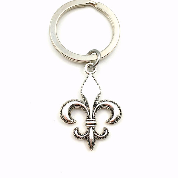 Fleur De Lis Key Chain, Fleur De Lys KeyChain, Fleur De Lis Best Friends Keyring, New Orleans Gift, French Flower Present, Acadian Louisiana