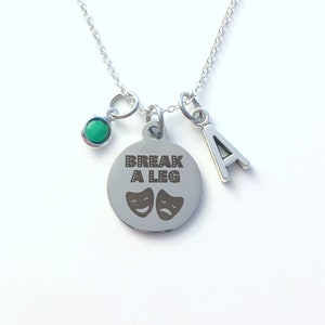 Collar de regalo "Rompe una pierna", joyería de teatro musical, regalo para la noche de apertura, máscara de drama de tragedia de comedia, regálele teatro personalizado