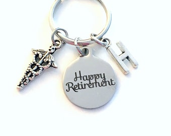 2022 Retirement Gift for Laboratory Tech Keychain, Medical Doctor Caduceus Dr Boss Key chain Keyring Retire Coworker Initial letter him