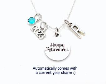 2024 Retirement Necklace / Happy Retirement Jewelry / Women's Necklace / Gift for Best Friend Present / her Co-worker Co worker Coworker